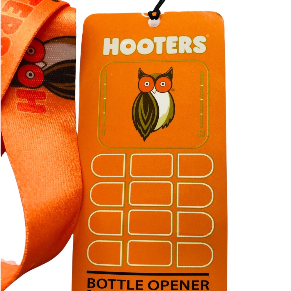 Hooters Lanyard Bottle Opener  Phone Keys ID MP3 Orange Logo Owl Nylon New Tags - Picture 4 of 6